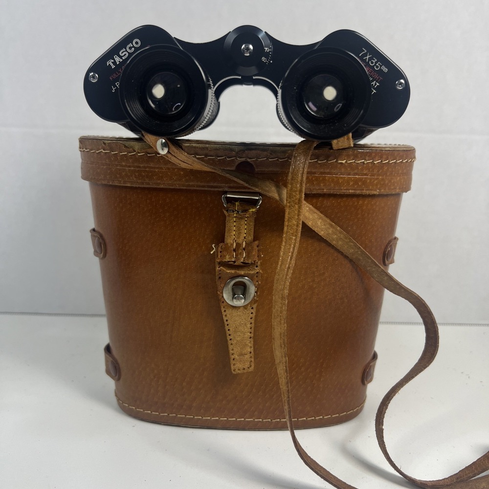 Vintage Tasco Binoculars 7x35 Fully Coated Optics Japan J-B198 Case